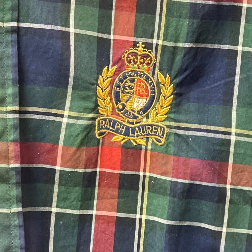 Vintage Ralph Lauren Crest Shirt Women's 12 (Large) Red Tartan Button Up Classic - Picture 5 of 15